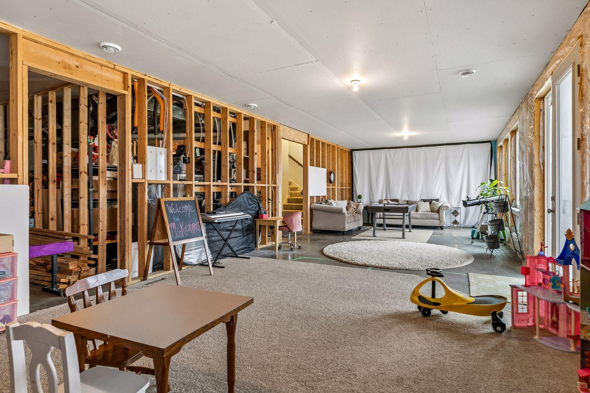 Endless possibilities down here, with wet bar plumbing already in place for your future entertaining space.