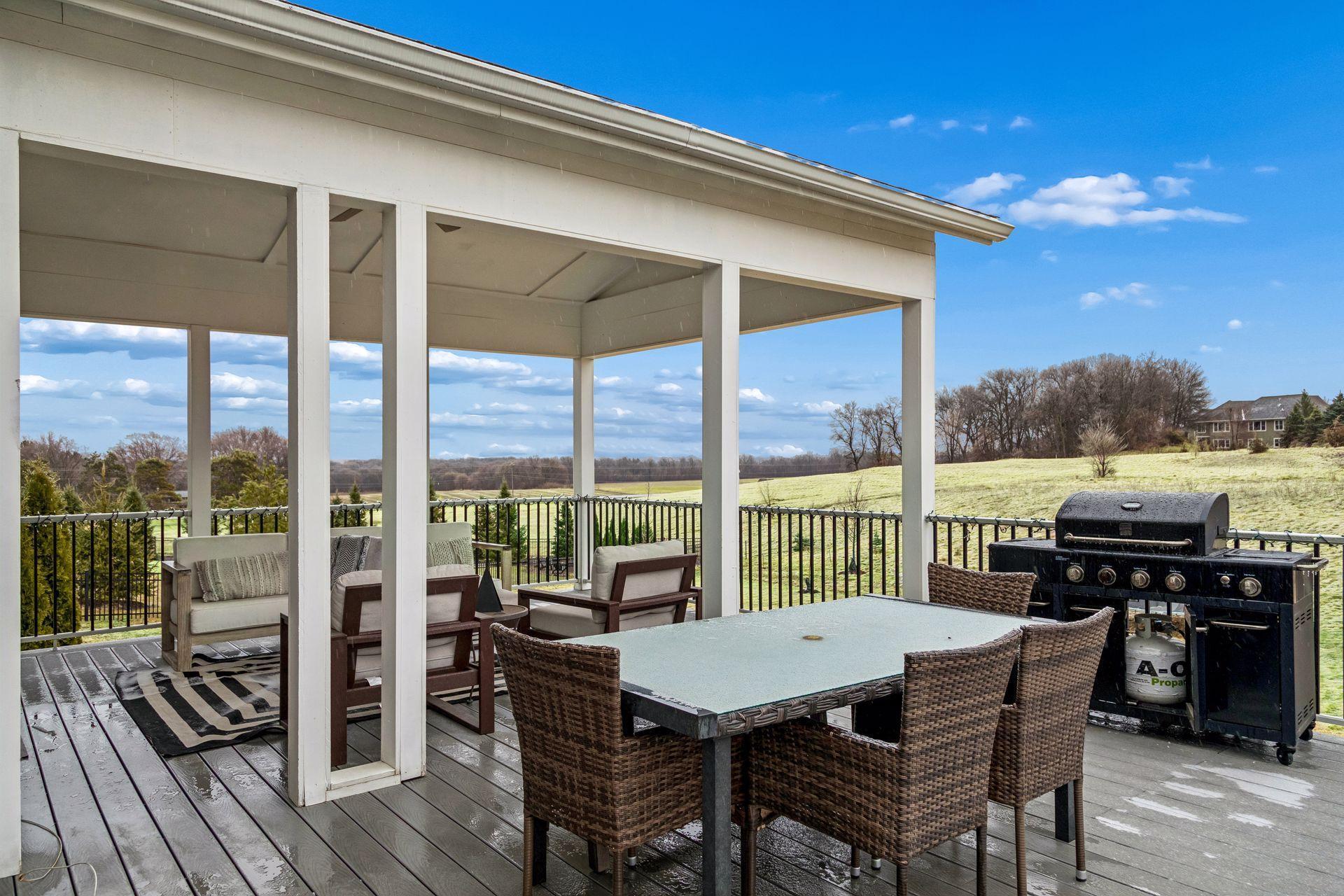 Plenty of room for outdoor dining, making this deck an extension of your living space.
