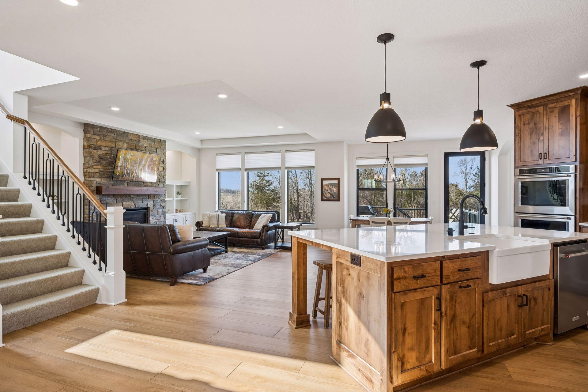 Kitchen overlooks the great room!