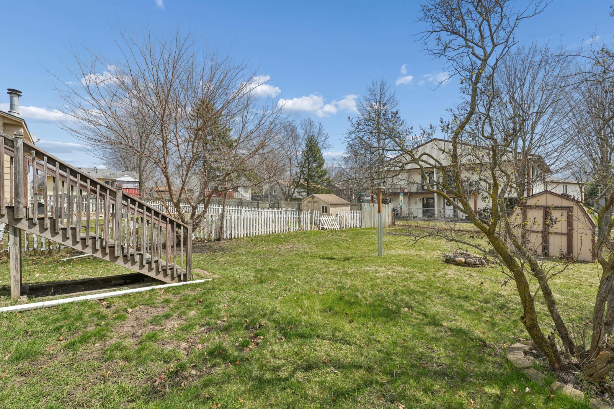 Fully fenced backyard