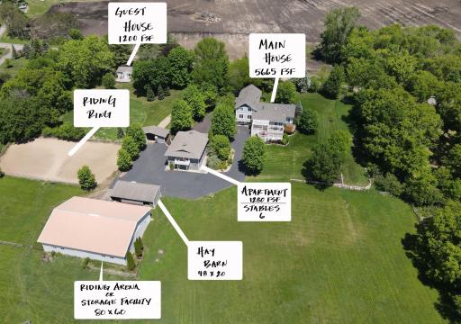 Labels to help you better understand the property set up and building sizes
