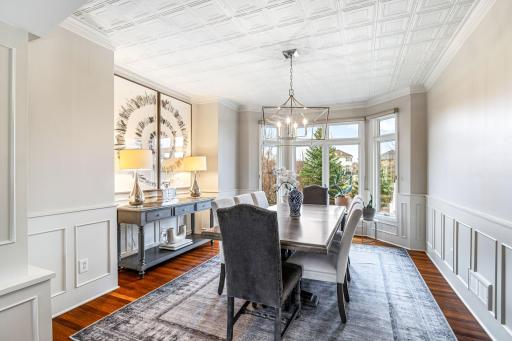 Formal dining room overlooking the backyard