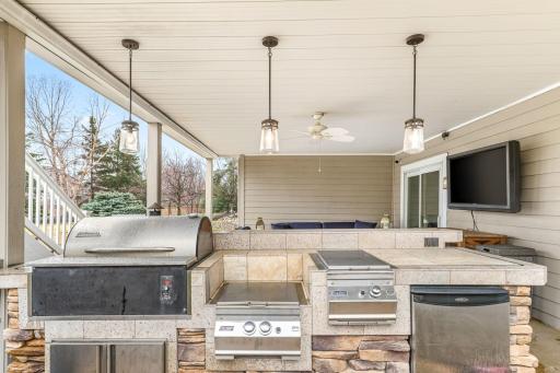 Built-in outdoor kitchen appliances perfect for entertaining