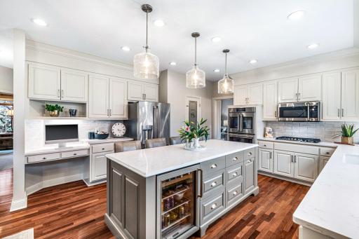 Upgraded stainless steel appliances and countertops