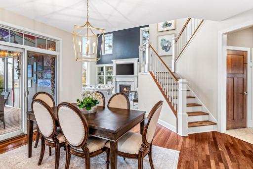 Informal dining situated between the family room and kitchen