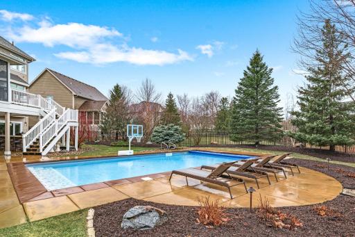 Spacious lot for relaxing by the pool or taking a swim