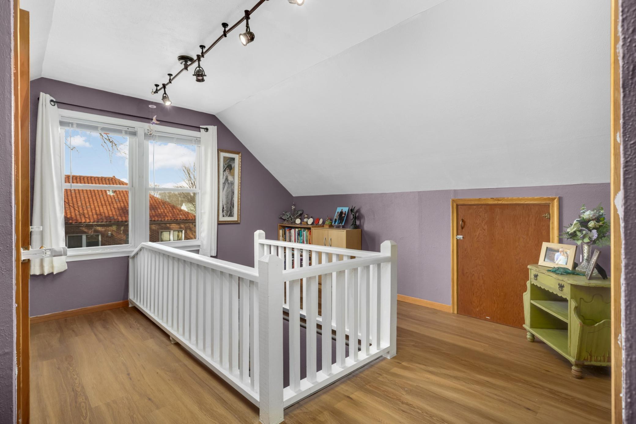 The landing at the top of the stairs features great storage - don't miss the walk-in closet.