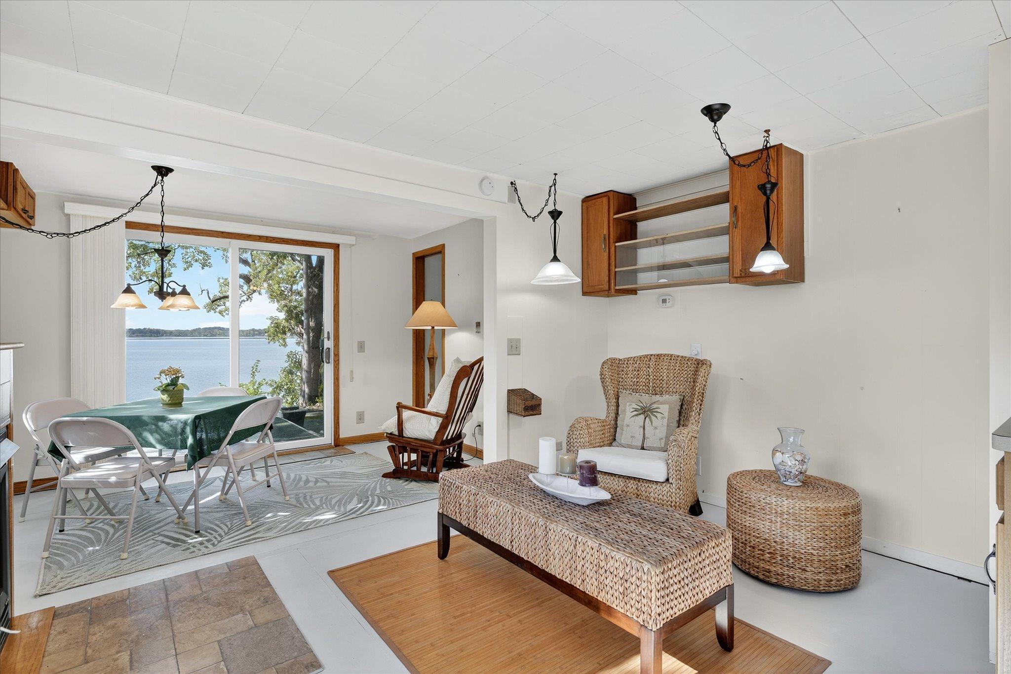 Cabin interior living room/patio door 2.