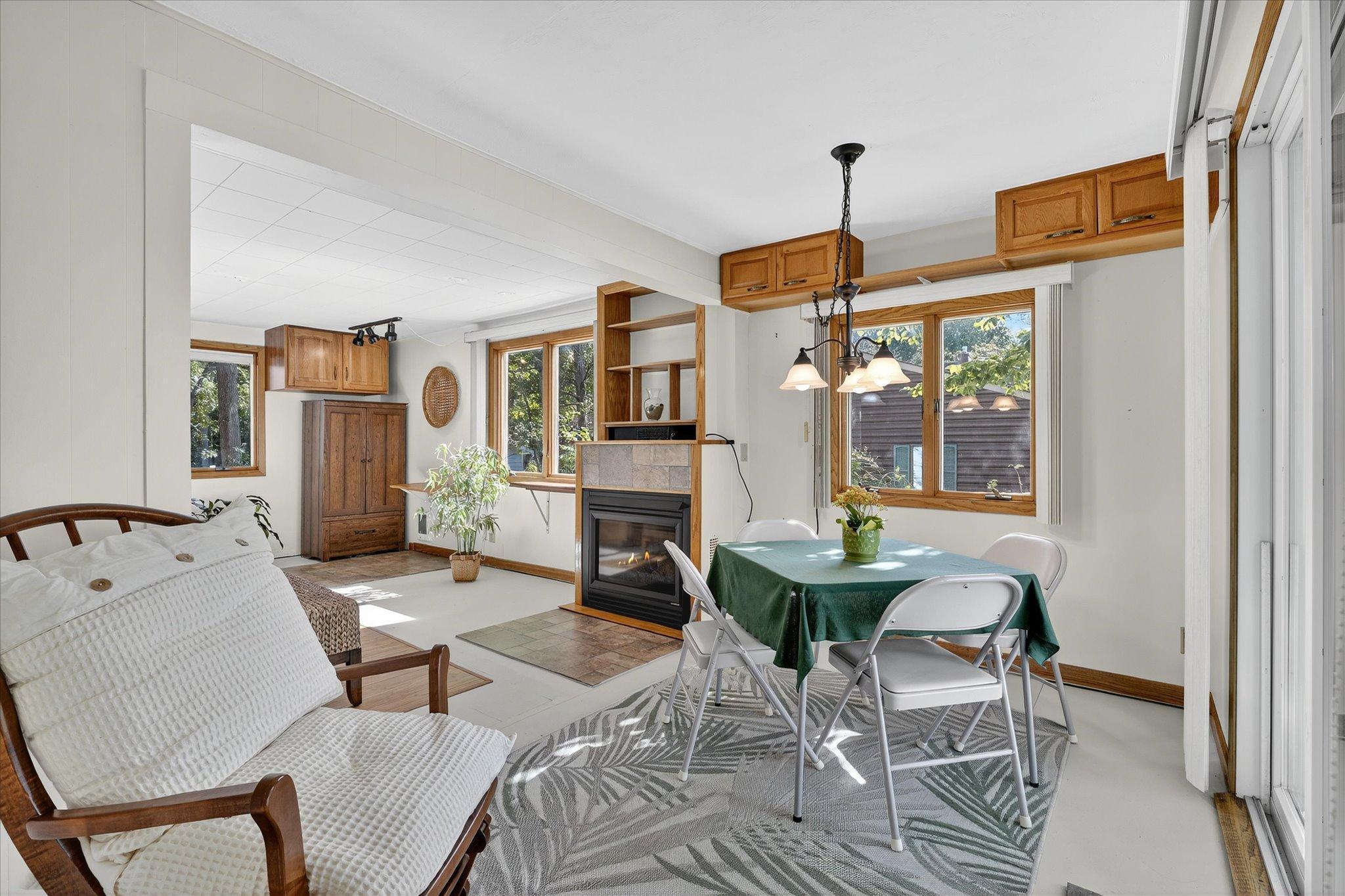 Cabin interior living room.