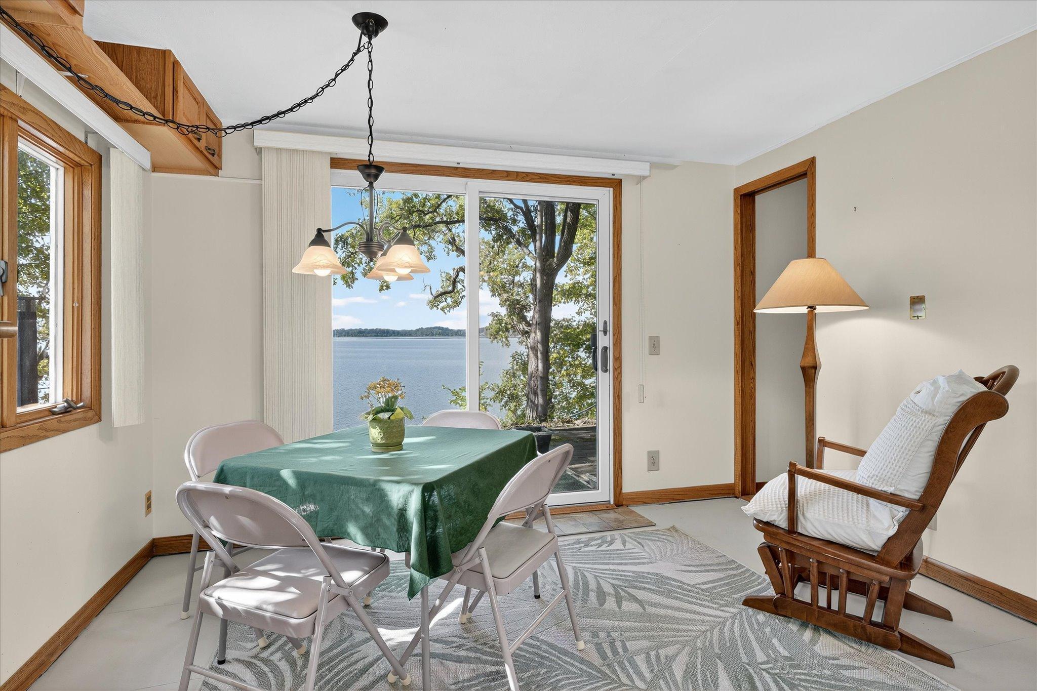 Cabin interior living room/patio door 3.