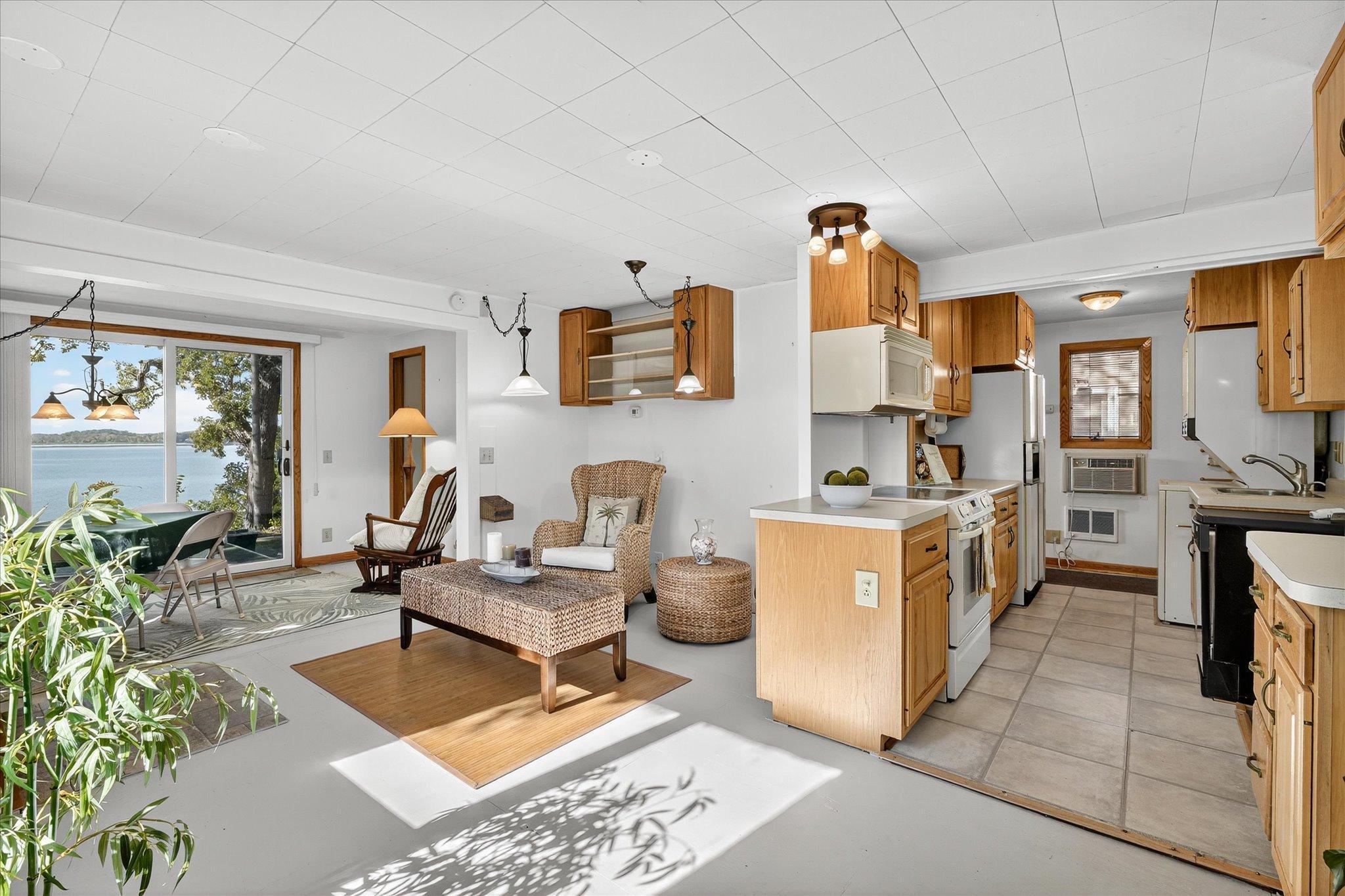 Cabin interior from dining room.