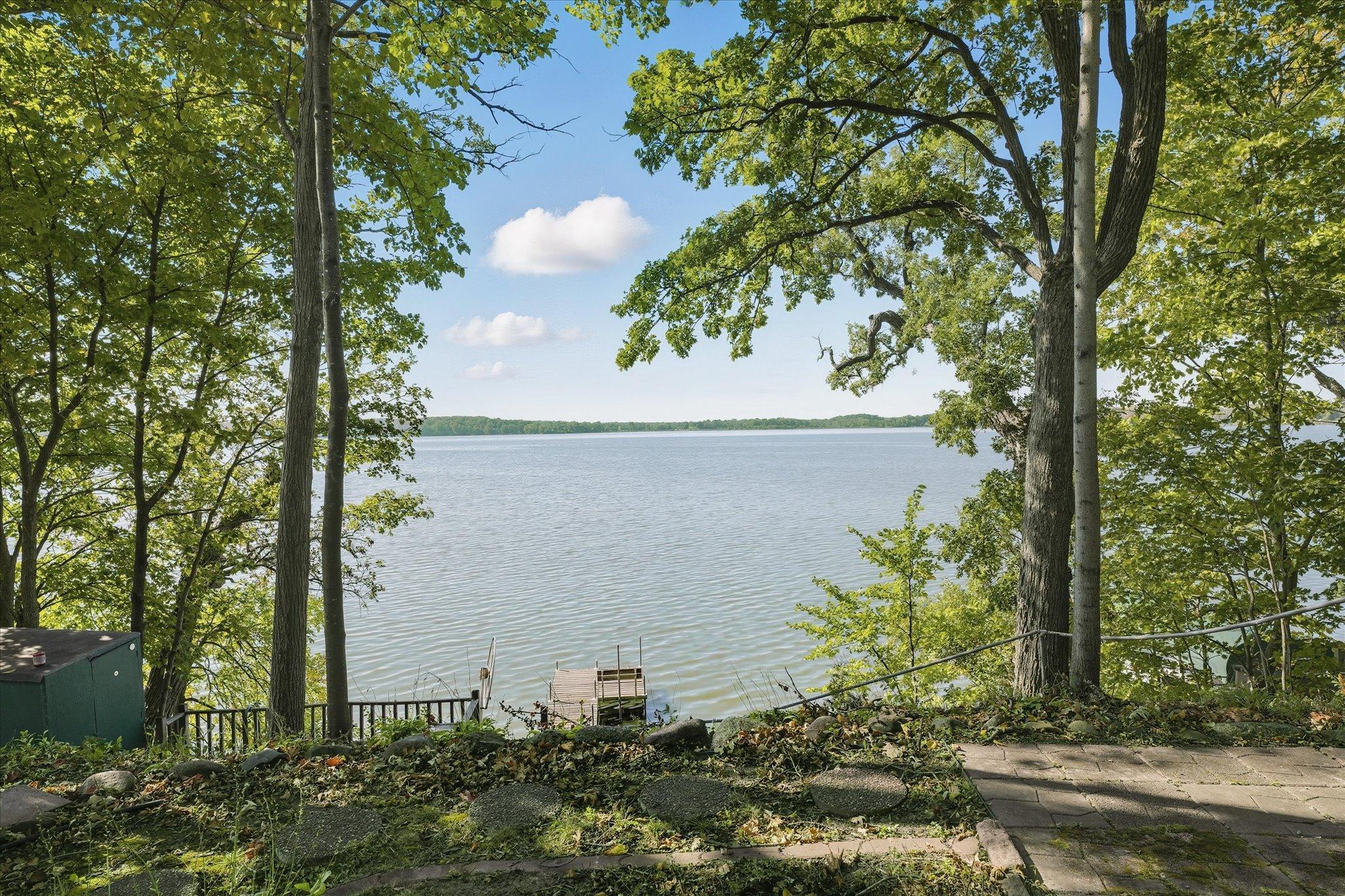 Beautiful view of Lake Independence from cabin/lot