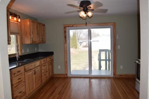 Patio door leads out to your back yard and fire pit area