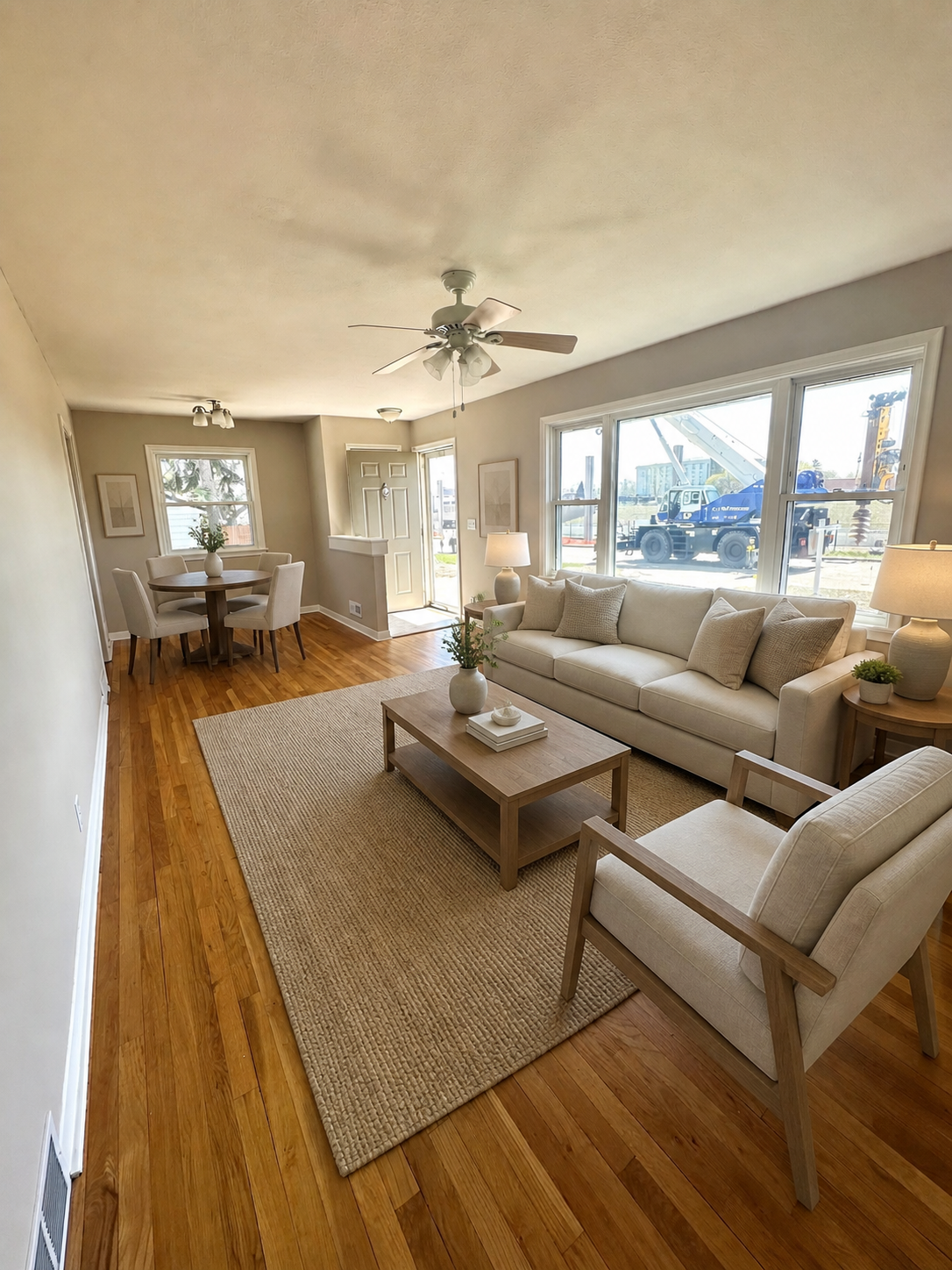 Virtually staged living room