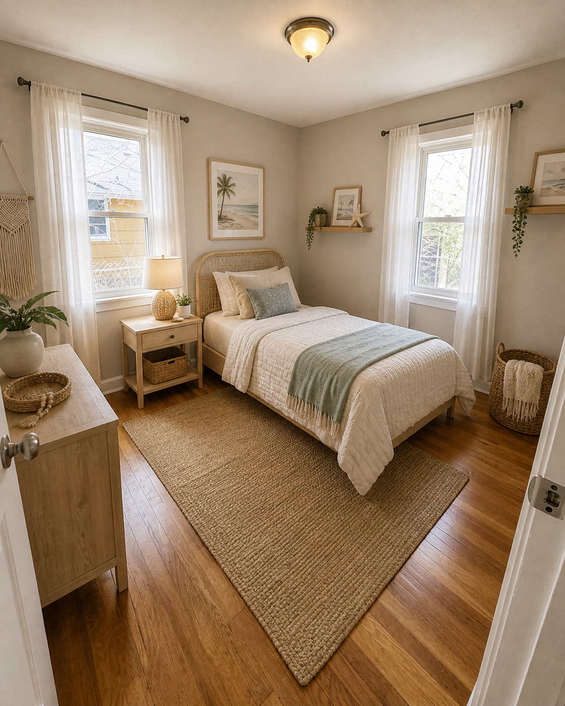 Virtually staged second bedroom