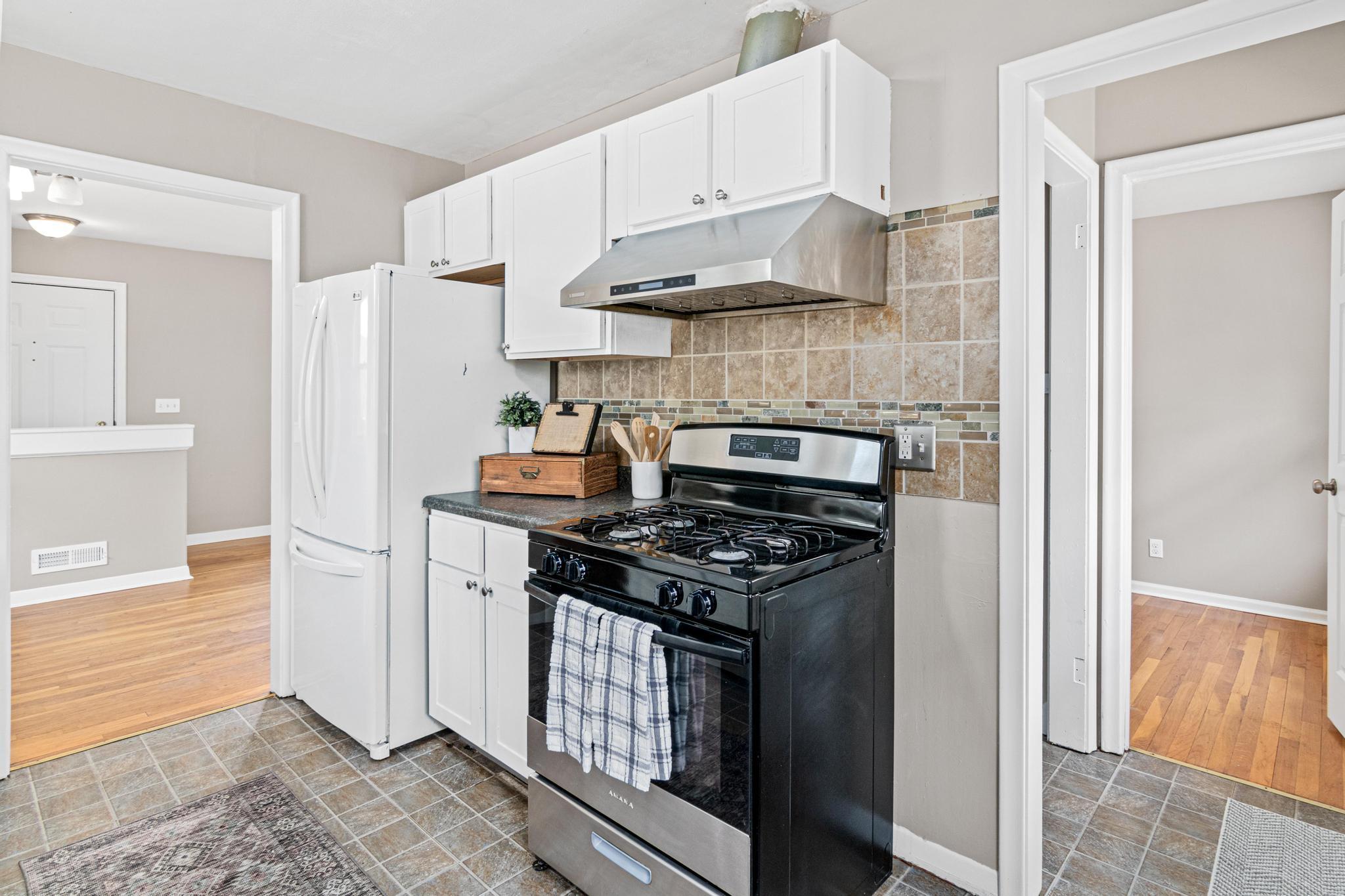 Kitchen with gas stove