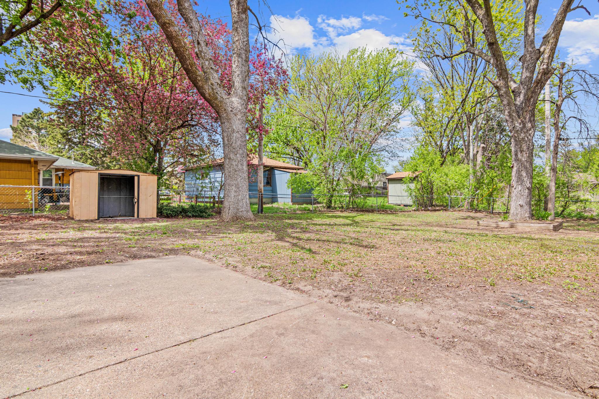 Spacious Backyard with shed