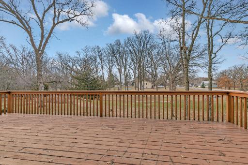 Large Deck overlooking the large 1.68 acre lot