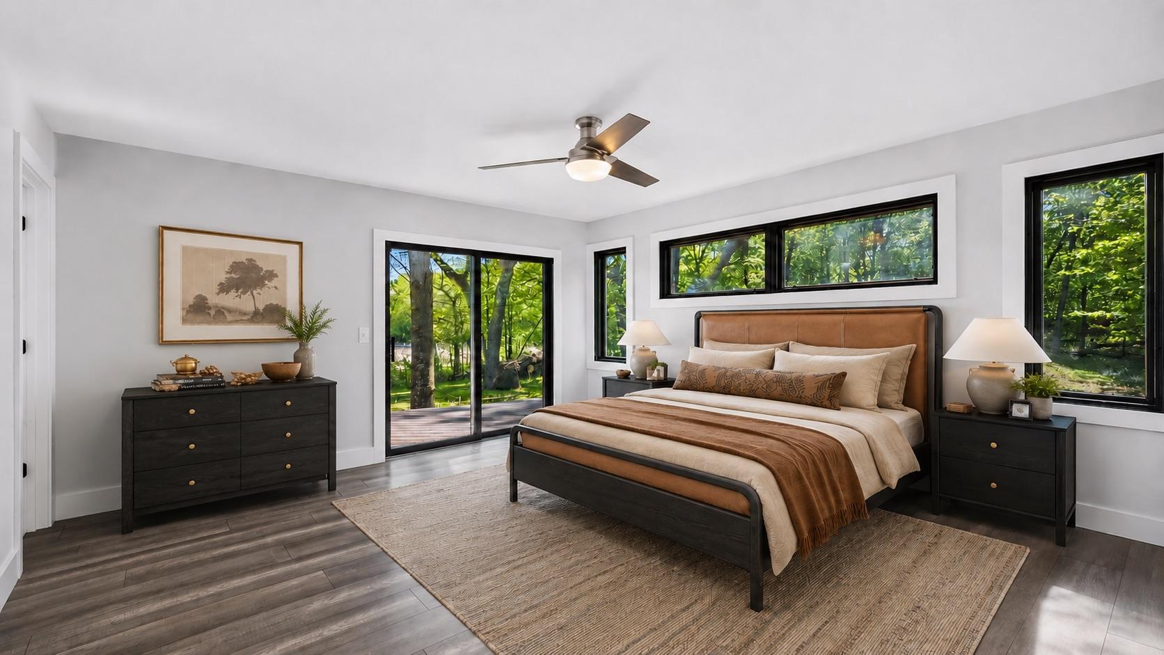 Primary bedroom virtually staged