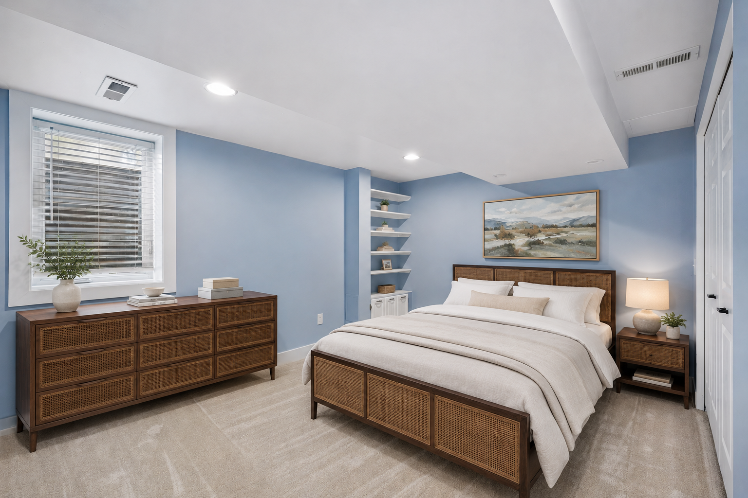 4th lower-level bedroom virtuually staged