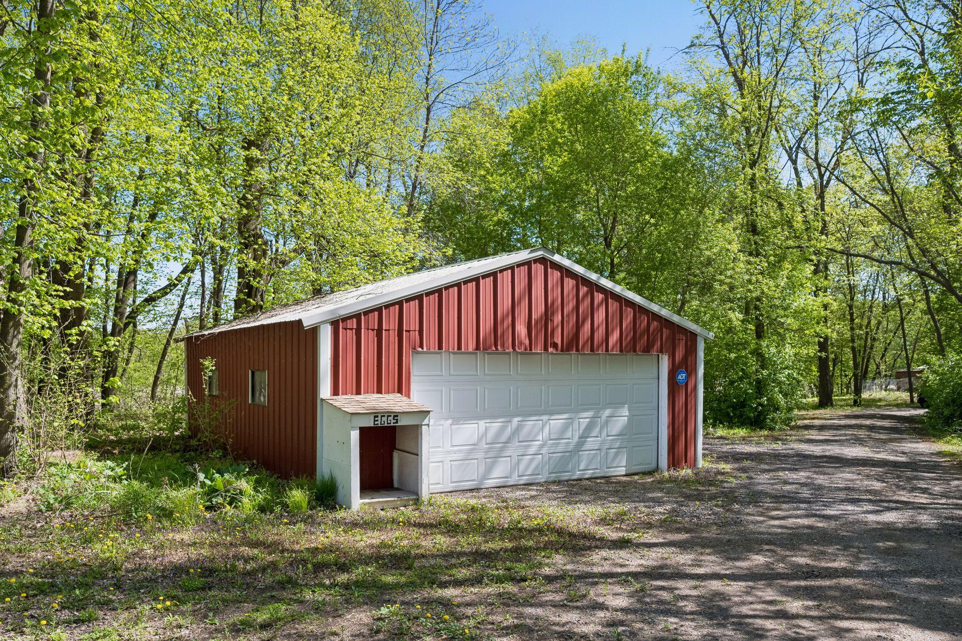 Pole Barn with new garage door