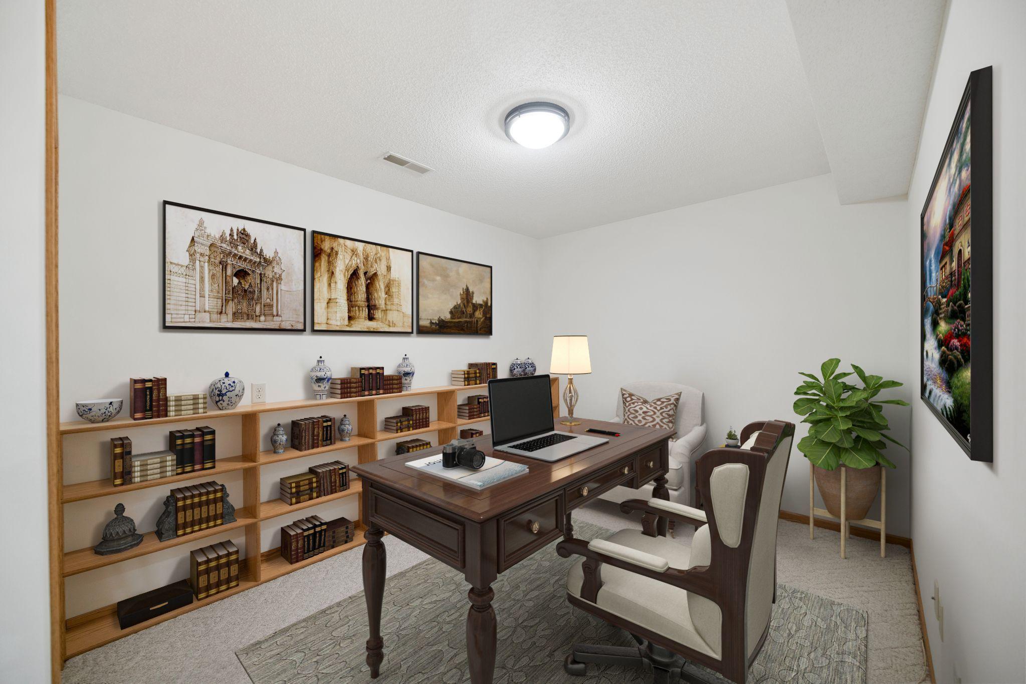 Virtual Staged Office/Bonus Room