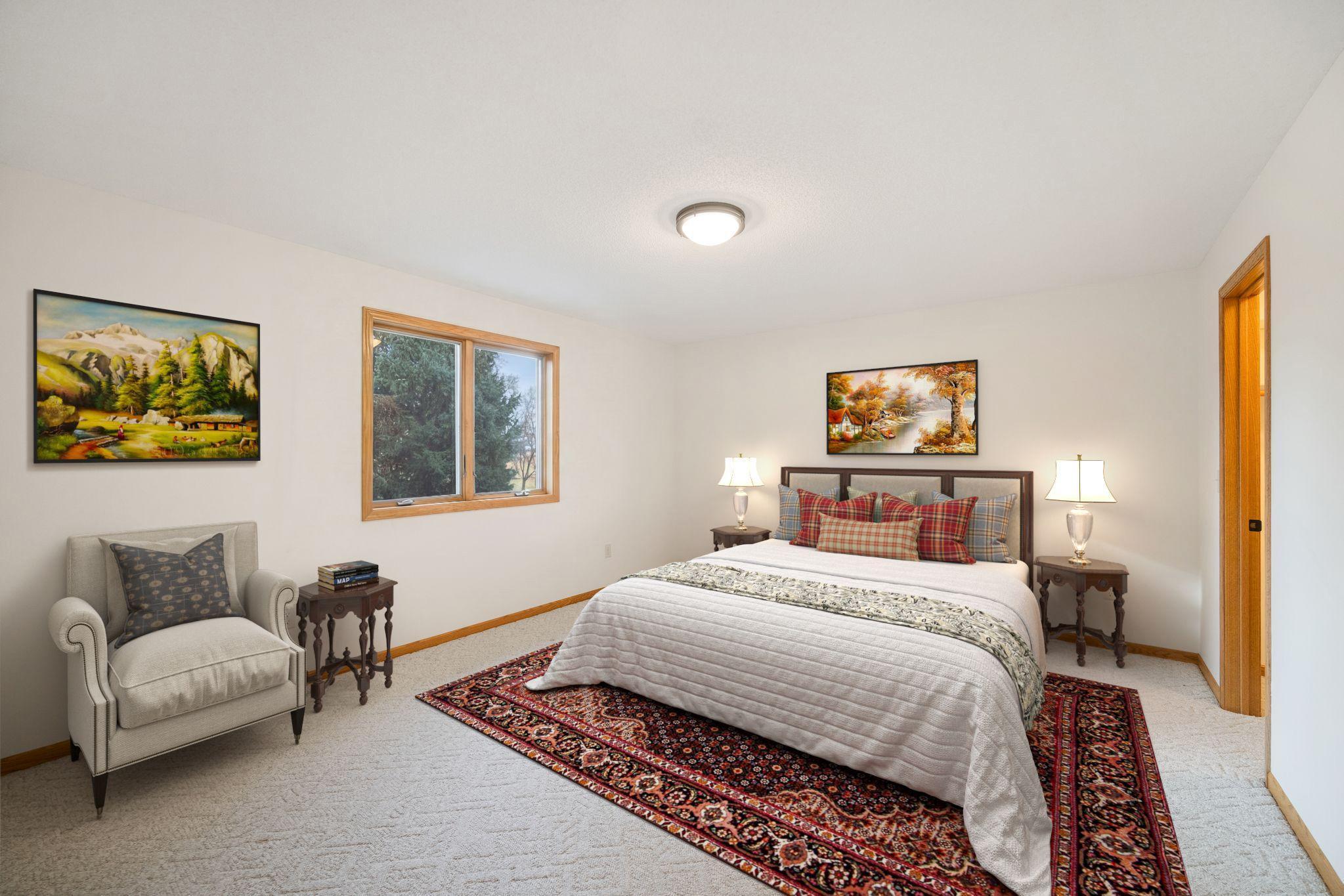 Virtual Staged Lower Bedroom