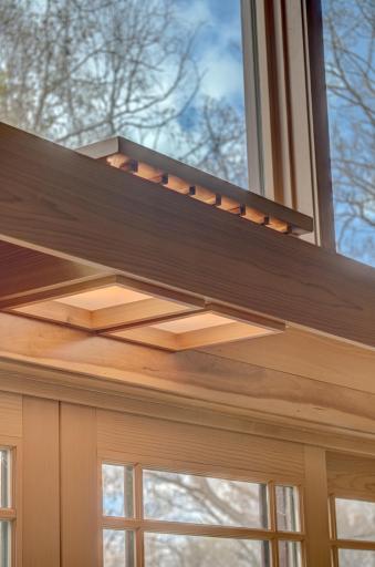 The soft lighting of the cedar valences adds beauty and warmth.