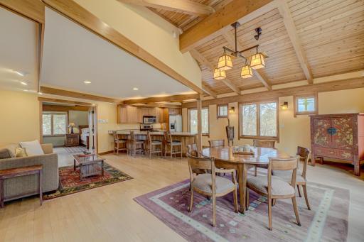 The secondary suite is a completely private space, convenient for a multitude of situations. It has a full kitchen and large bedroom.