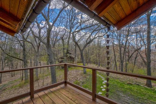 The deck off the primary suite.