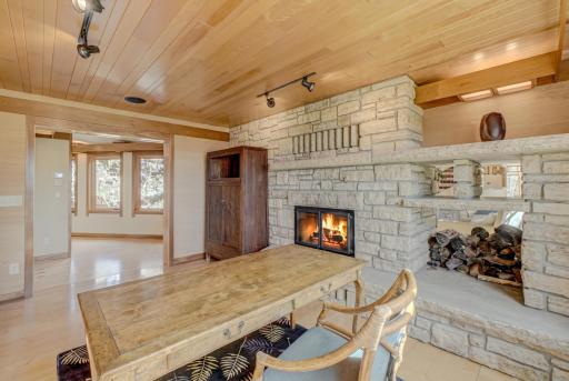Notice the handsome fir ceiling.