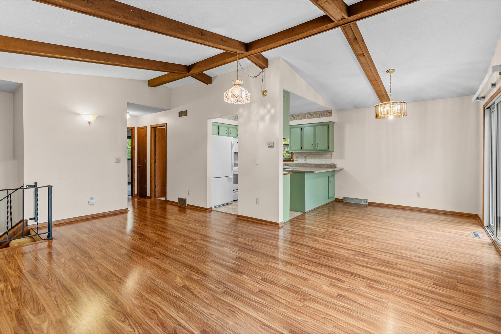 With minimal sight-line interuptions and vaulted ceilings, this home has an almost "open-concept" feel.