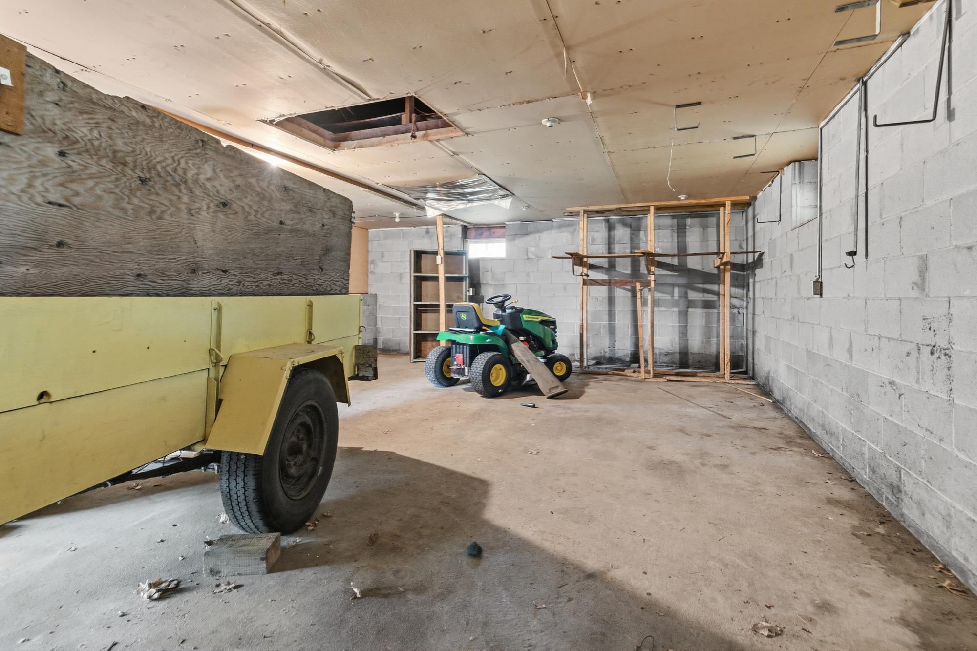 The interior of the secondary garage.