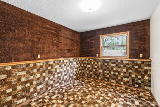 Shaggy and Scooby Doo want to live with you in this throw-back, wall-to-wall and floor-to-ceiling carpeted room. Groovy!!