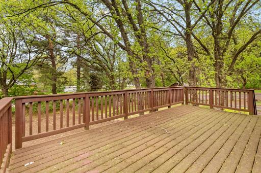 The big deck sits just outside the home's dining room and overlooks Ramsey Boulevard and the front yard.
