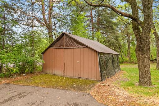 This lean-to storage shed originally protected the RV.
