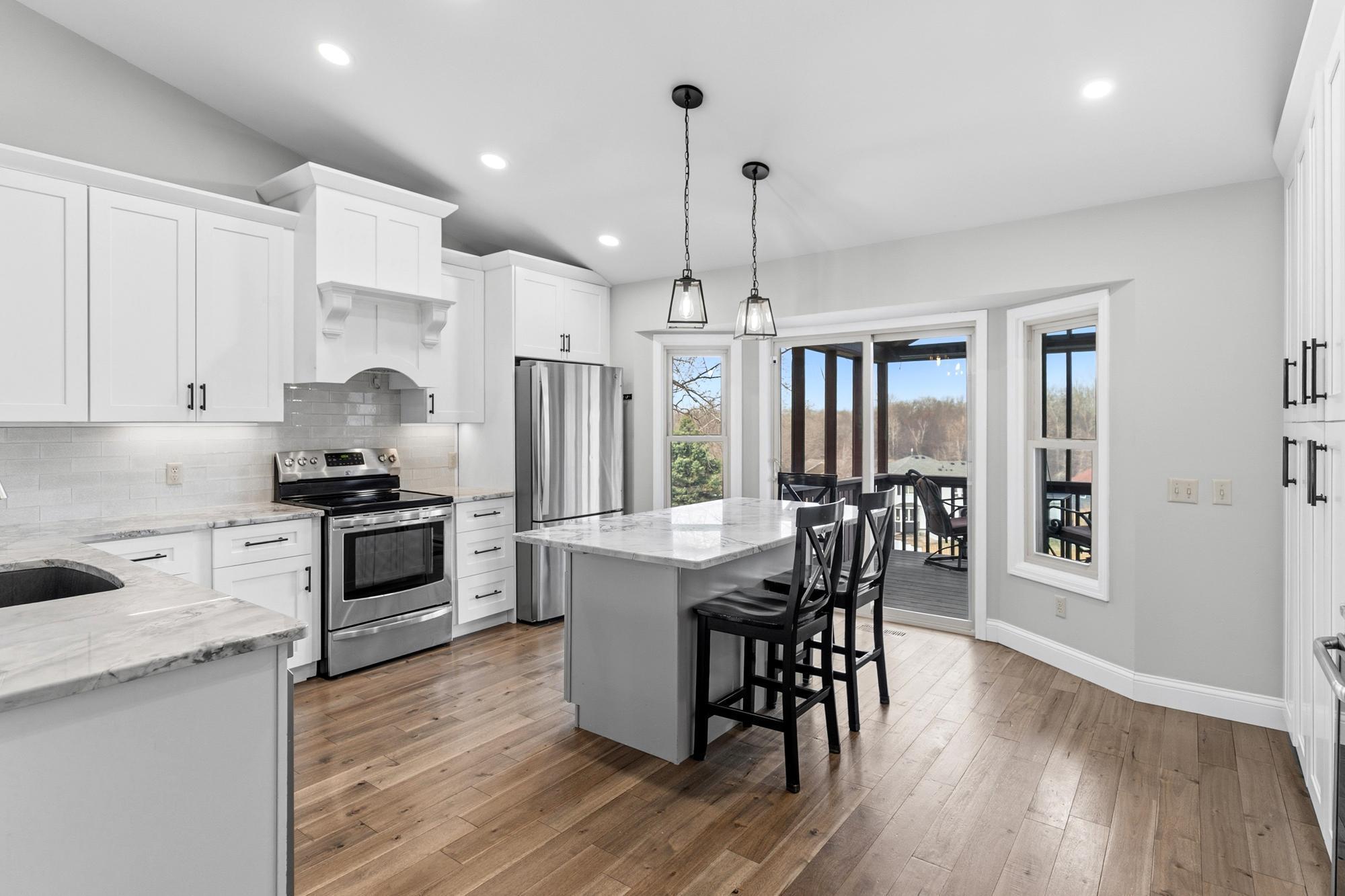 The completely renovated kitchen is filled with everything you'll need for the happiest of cooking forays.