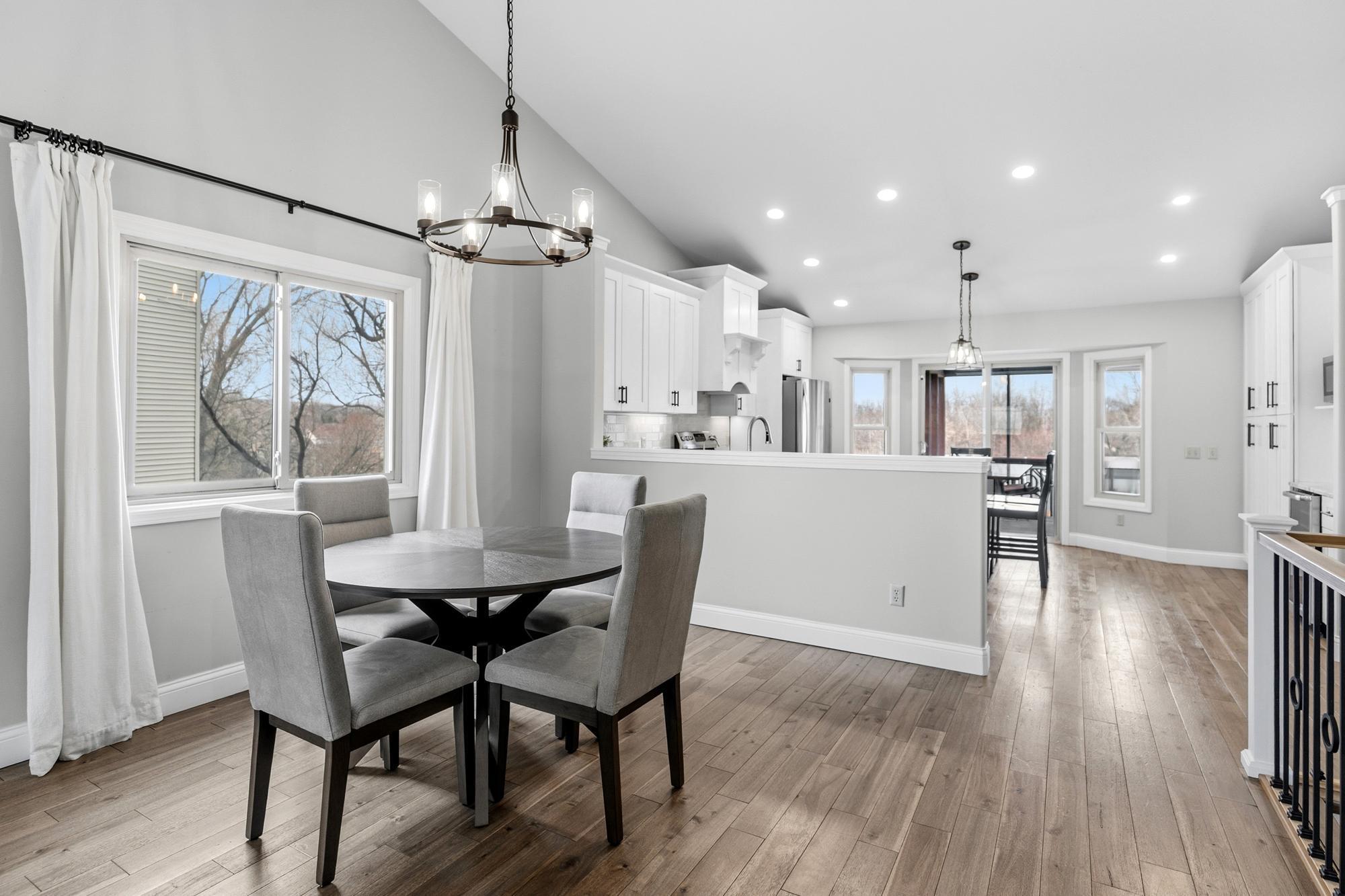 These vaulted ceilings used to be covered in sparkly popcorn texture (really!). Now you can just enjoy the vault without the extra drama.
