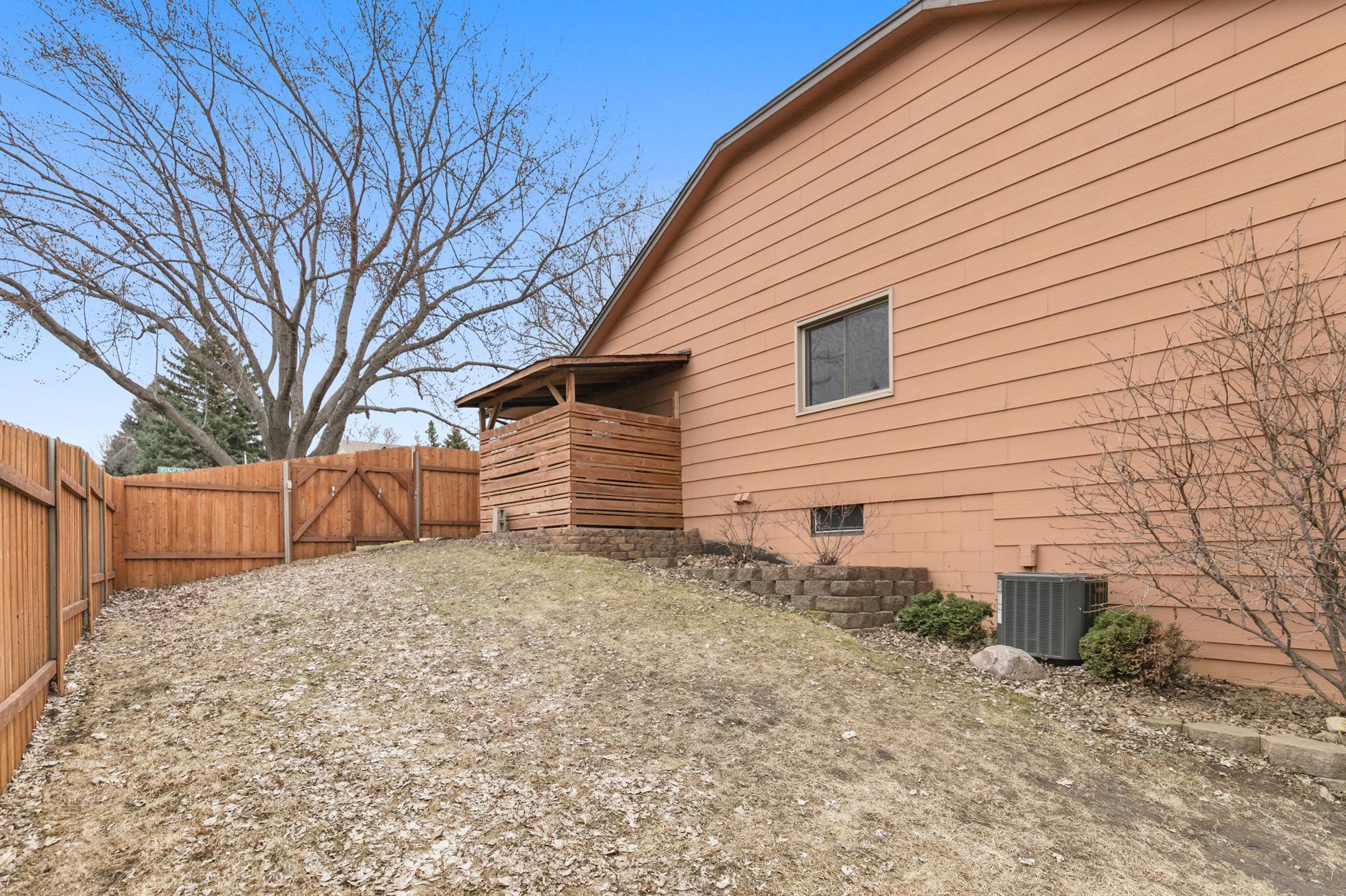 A nifty bike shed was added to keep bikes secured and not under foot when not being ridden.