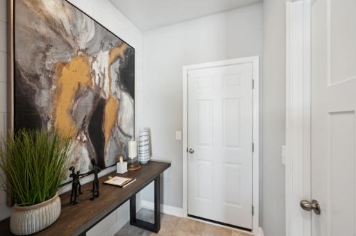 (Photo of model home, features will vary) A mudroom to keep you organized!