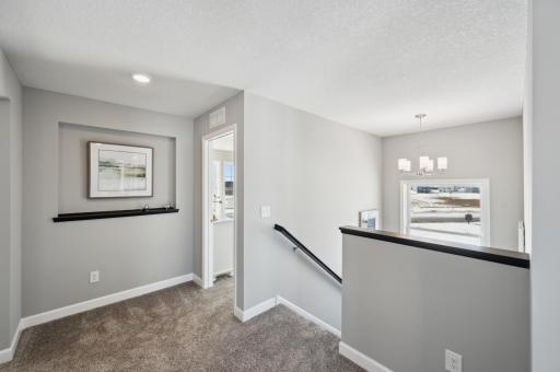 (Photo of model home, features will vary) View from the top of the staircase.