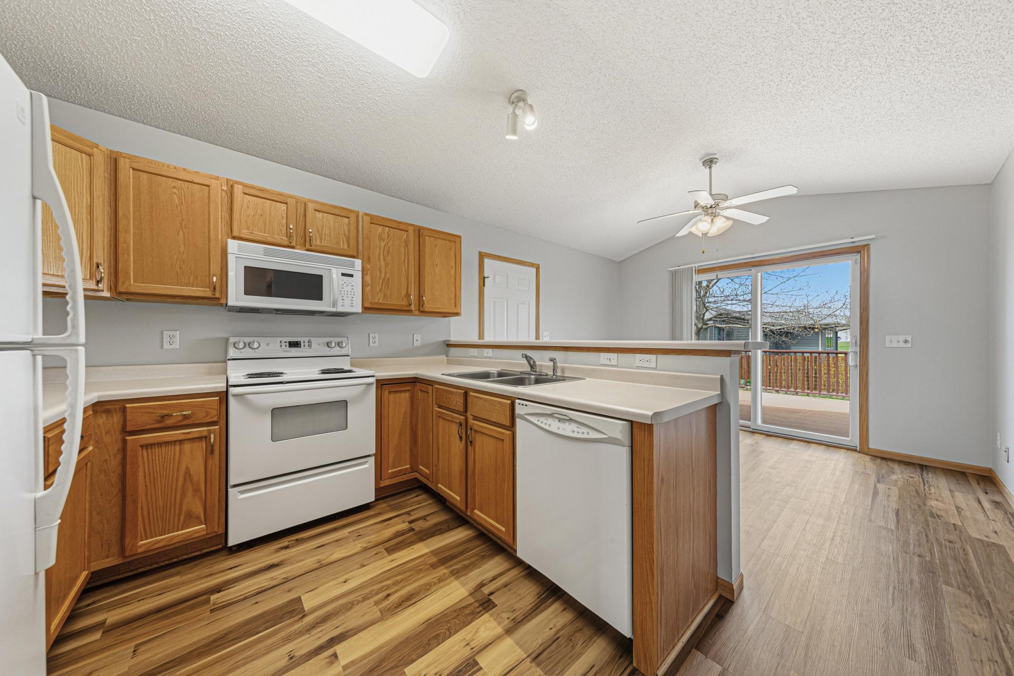 Newer flooring in the kitchen, dining, and foyer