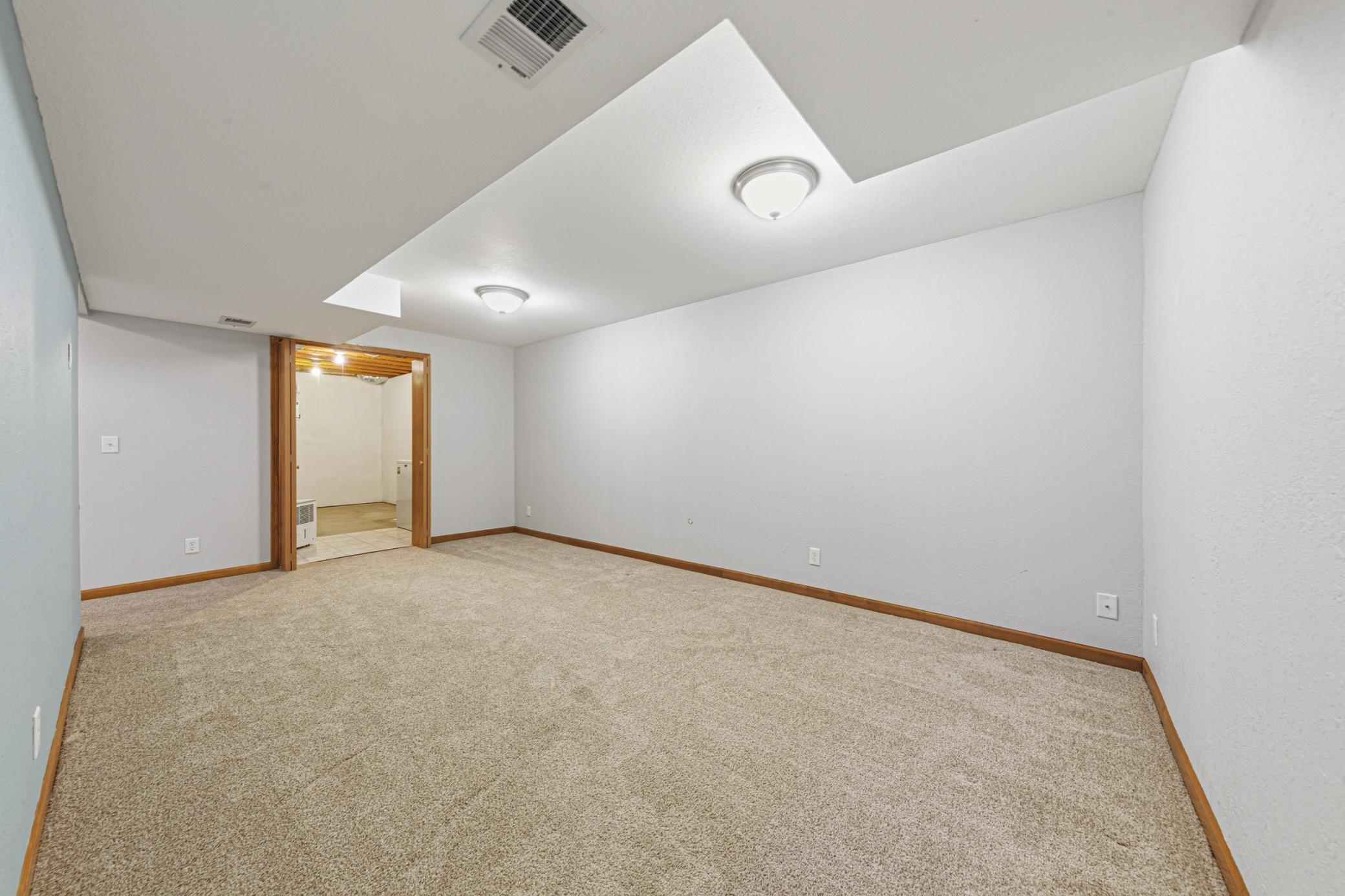 Family room towards laundry/storage room