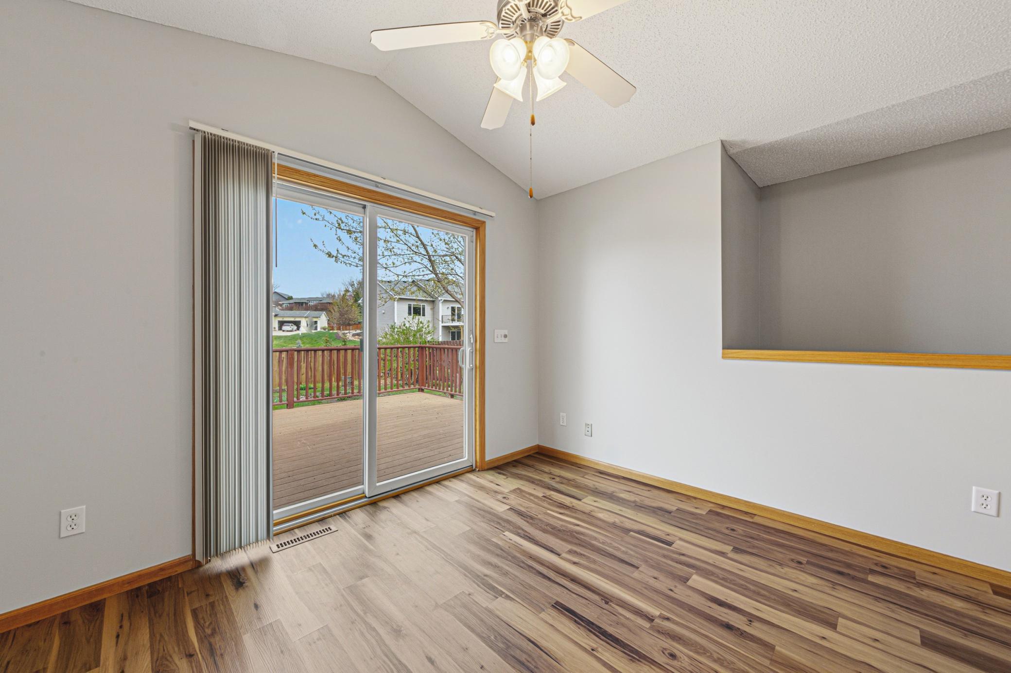 Walk out to enjoy the deck and yard