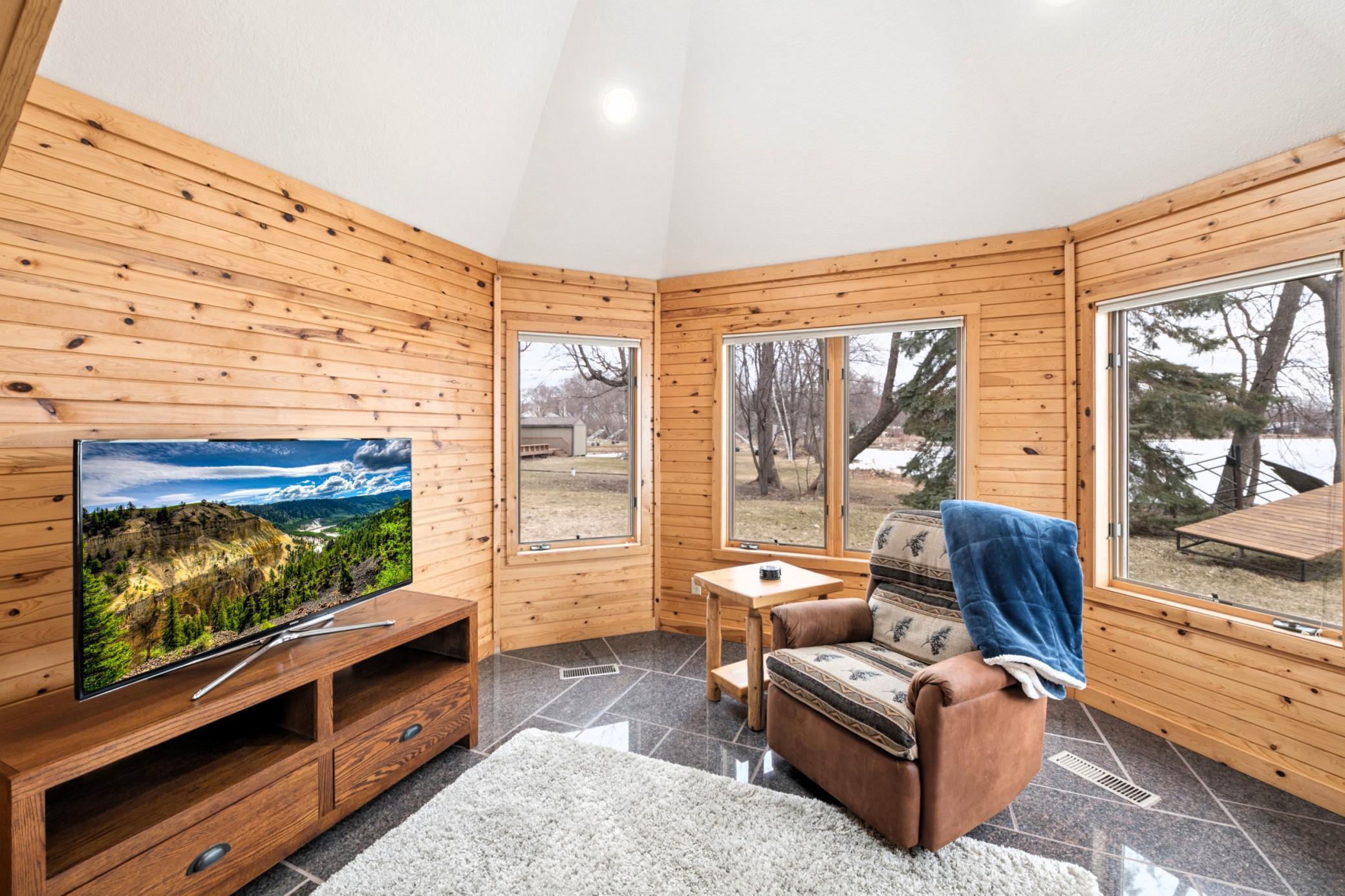 Main level flex room / den lakeside.