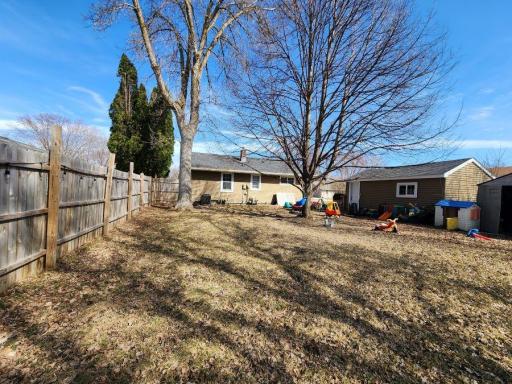 Fenced in backyard