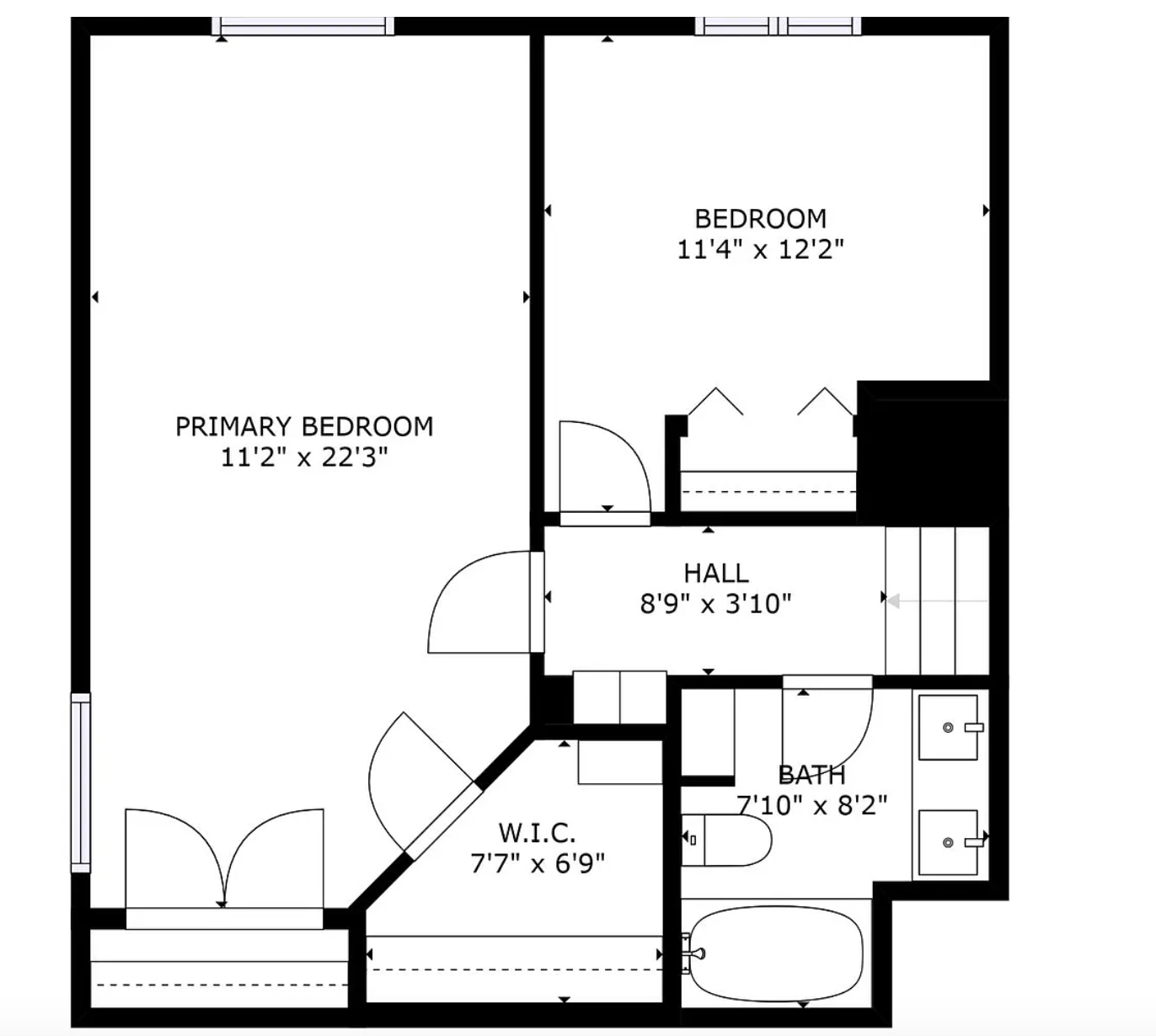 Upper level floor plan