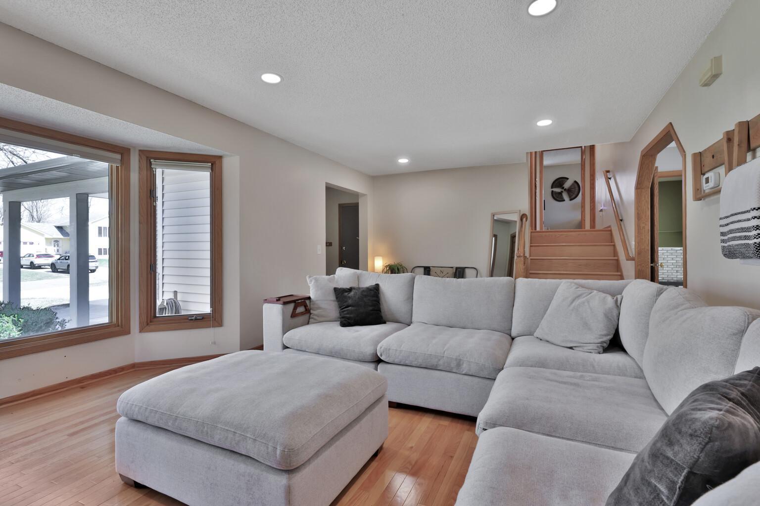 Open and bright living room and foyer