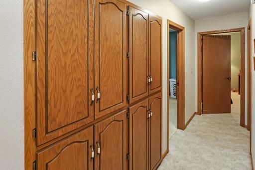 Lots of additional storage in the hallways between the living room and bedrooms.