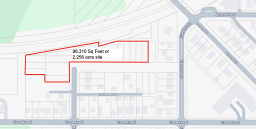 Total Site is 2.256 acres or 98,310 sq feet per tax records